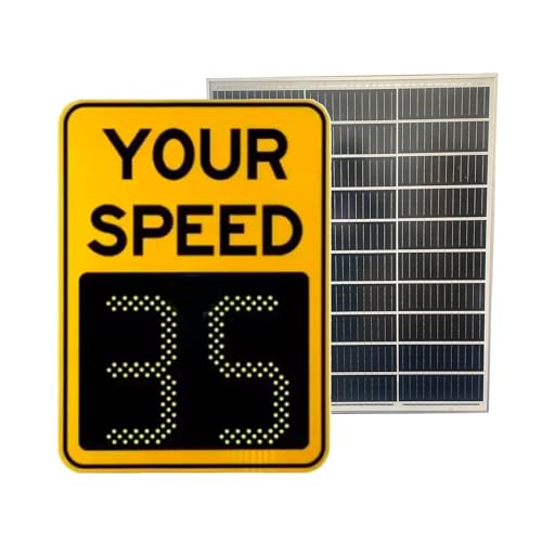 NICHOY 50 * 70cm Straße Warnung Solar Radar Geschwindigkeitsbegrenzung Zeichen-Led-Display Tragbare Radar Verkehrs Zeichen Radar Geschwindigkeit Zeichen, Fahrer Feedback(B,20 * 27in) von NICHOY