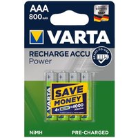 Varta - RECH.AC.Power AAA800mAh BLI4 Micro (AAA)-Akku NiMH 800 mAh 1.2 v 4 St. von Varta