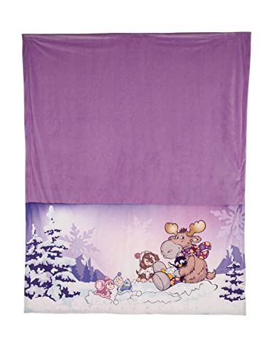 NICI 49333 Cosy Winter 140x175cm lila-Nachhaltige Kuscheldecke für Babys & Kinder-Flauschige Plüschdecke-Warme Decke für Mädchen & Jungen von NICI