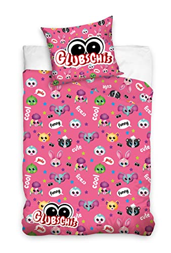 NICI Glubschis: Das Original – Bettwäsche Wendebettwäsche Set 2-teilig, 135x200 cm + 80x80 cm, All Over Pink von NICI