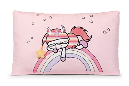 NICI Kissen Schlafmützen Einhorn Myala 43 x 25 cm – rechteckiges Kuschelkissen für Mädchen, Jungen & Babys, Dekokissen zum Kuscheln und Schlafen, 48885, tolle Geschenkidee, bunt von NICI