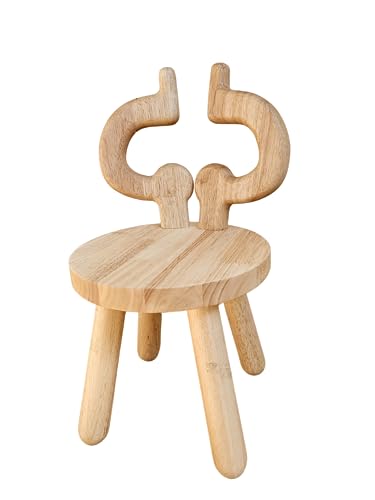 NICITA Kinderstuhl Holz - Hocker mit Rückenlehne - Tritt - Stuhl - kinderfreundliches Design, REH, Elch, Kuh, Hase, Schaf (Kuh) von NICITA LITTLE ONE
