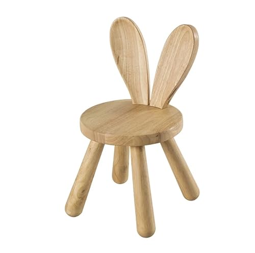 NICITA Kinderstuhl Holz - Hocker mit Rückenlehne - Tritt - kinderfreundliches Design, REH, Elch, Kuh, Hase, Schaf (Hase) von NICITA LITTLE ONE