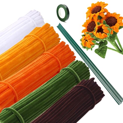 NICKLIN Pfeifenreiniger Sonnenblume,240 Stück Pfeifenputzer zum Basteln Set,Gelb Pfeifenputzer Blumen Biegeplüsch mit 5 Farben Blumenstrauß Pfeifenreiniger DIY Geschenke für Basteln Handwerk NICKLIN Pfeifenreiniger Sonnenblume,240 Stück Pfeifenputzer zum Basteln Set,Gelb Pfeifenputzer Blumen Biegeplüsch mit 5 Farben Blumenstrauß Pfeifenreiniger DIY Geschenke für Basteln Handwerk von NICKLIN