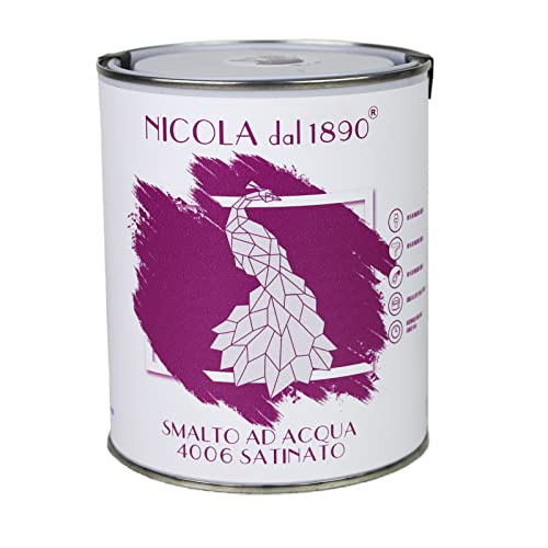 NICOLA VERNICI Acryllack auf Wasserbasis, für Innen- und Außenbereiche, hergestellt in Italien, satiniertes Fuchsia – Format 1 l von NICOLA VERNICI