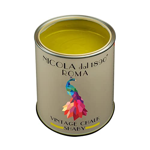 NICOLA VERNICI Vintage-Effektfarbe der Chalk Shabby-Linie auf Wasserbasis, für Innen- und Außenbereiche, mattes Erscheinungsbild,Römfarbe - Größe 1 Liter. von NICOLA VERNICI