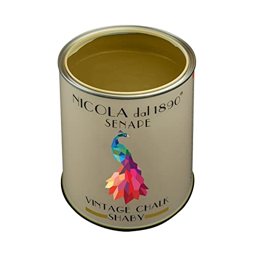 NICOLA VERNICI Vintage-Effektfarbe der Chalk Shabby-Linie auf Wasserbasis, für Innen- und Außenbereiche, mattes Erscheinungsbild,Senffarbe - Größe 0,25 Liter. NICOLA VERNICI Vintage-Effektfarbe der Chalk Shabby-Linie auf Wasserbasis, für Innen- und Außenbereiche, mattes Erscheinungsbild,Senffarbe - Größe 0,25 Liter. von NICOLA VERNICI