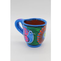 Handbemalte Und -Getöpferte Kleine Tasse Aus Mexiko, Vintage Unikat von NICOLEsSELECTION