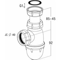 Verstellbarer Siphon mit abnehmbarem Sockel - 0204002 Nicoll von NICOLL