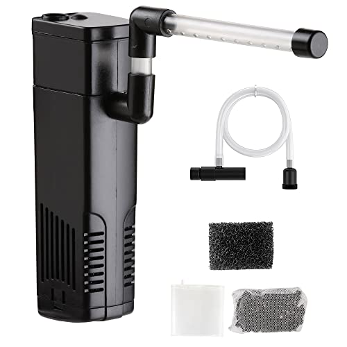 NICREW Aquarium Innenfilter, Einstellbarer Durchfluss Aquarienfilter mit Wasserpumpe für Aquarium von bis 40L, Leise, 5 W von NICREW