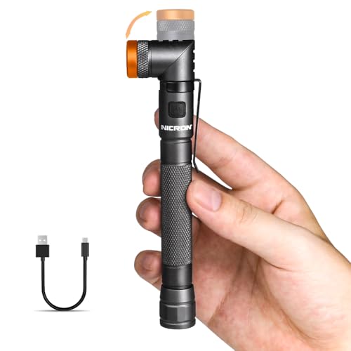 NICRON B73R Stiftlampe Taschenlampe Wiederaufladbar 90 Grad Drehbar, 300 Lumen 4 Modi mit SOS, IPX4 Wasserdicht, 6 Stunden, Magnetische Lampe für EDC Reparatur Notfall NICRON B73R Stiftlampe Taschenlampe Wiederaufladbar 90 Grad Drehbar, 300 Lumen 4 Modi mit SOS, IPX4 Wasserdicht, 6 Stunden, Magnetische Lampe für EDC Reparatur Notfall von NICRON