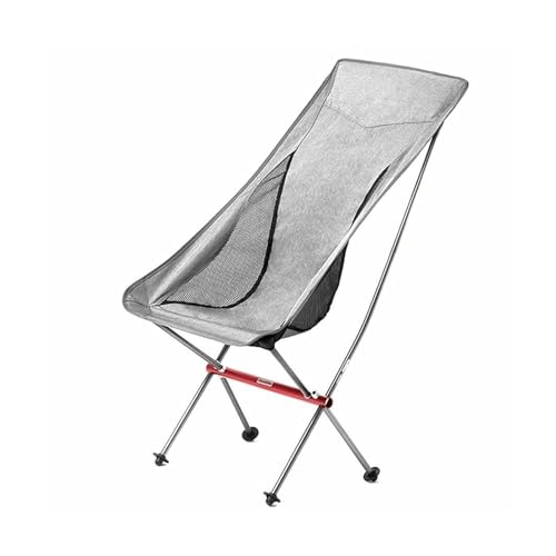 NICRX Stühle Klappstuhl Ultraleichter Strandstuhl Klappbarer Campingstuhl, kann 308 Pfund tragen, Wandern, Camping, Picknick, Angeln Campingstuhl (Color : Gris) von NICRX