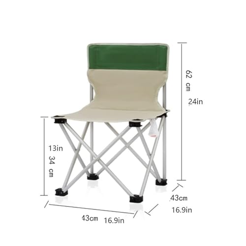 NICRX Stühle Tragbarer Campingstuhl, robuster Klappstuhl, 600D-Oxford-Gewebe, strapazierfähig, unterstützt 264 Pfund, Picknick, Reisen, Angeln Campingstuhl (Color : Green, Size : 62 * 43 * 43CM) von NICRX