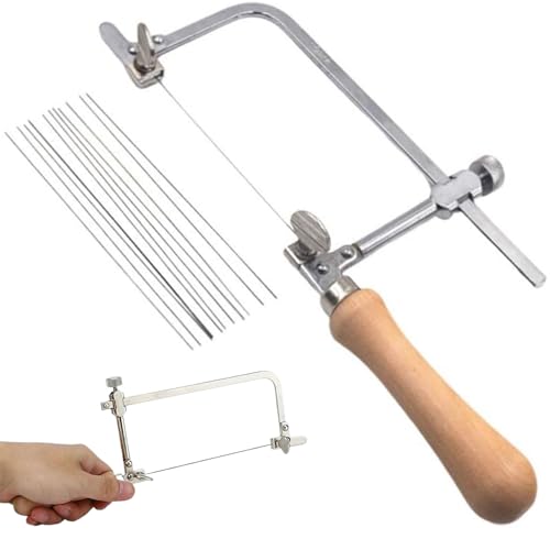 1 Set Coping Säge mit Sägeblätten U-Form-Seil tragbares DIY & Schneiddiamantdraht für Fliesen Jade Stein Keramikglas Holz, Juweliere von NIDONE