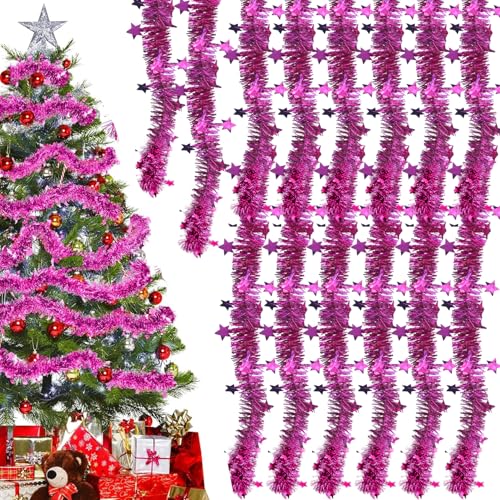 8pcs Weihnachtsmarke 6, 6 Fuß glänzend Stern Girland Festliche Lamettie Girlande für Home Wedding Birtahday Party Urlaub 8pcs Weihnachtsmarke 6, 6 Fuß glänzend Stern Girland Festliche Lamettie Girlande für Home Wedding Birtahday Party Urlaub von NIDONE