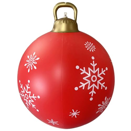 Aufblasbare Weihnachtskugel PVC 24in Schneeflockenriese aufblasbare Weihnachtsbaubles wasserdichte, bruchfeste Hängeverzierung für Garten Rasenbaum Veranda Pool Stil 1 Aufblasbare Weihnachtskugel PVC 24in Schneeflockenriese aufblasbare Weihnachtsbaubles wasserdichte, bruchfeste Hängeverzierung für Garten Rasenbaum Veranda Pool Stil 1 von NIDONE