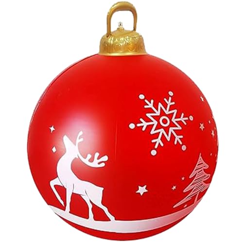 Christmas Inflatables,Christmas PVC Inflatable Ball,Inflatable Christmas Ball PVC 24In Snowflake Giant Inflatable Christmas Baubles Waterproof Shatterproof for Yard Lawn Tree Porch Pool Style 2 von NIDONE