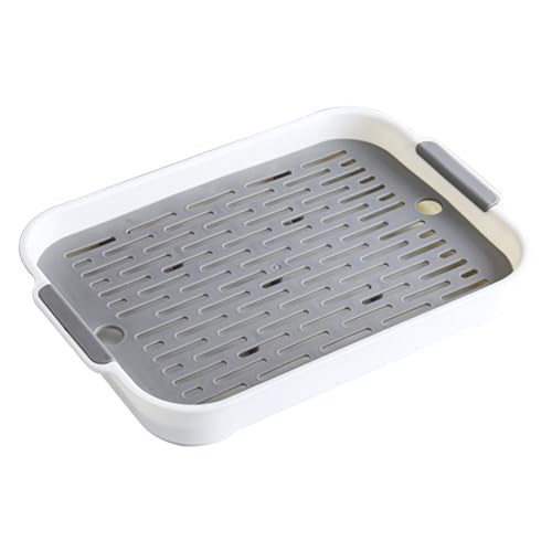 Kaninchenstrauder Tablett 2 Tier Rabbit Müllbox Plastik Rechteckige Hasen Haustier Toilette 9.7x14.4x2 'Meerschweinchenschale Töpfchen -Trainer Forbunny Frettchen Hamster Hedgehog Weiß L. von NIDONE