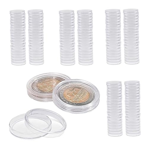 Münzkapseln 100pcs 0, 79 Zoll Clear Round Coin Hülle Halter Storage Container Sammlung Box, Halter von NIDONE