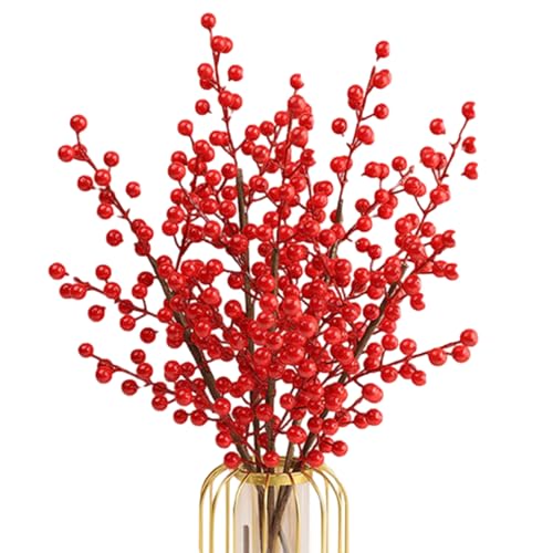 NIDONE 6pcs künstliche Beere Stängel Stängel 19 Zoll lebensechte lebendige rote Beeren -Auswahl rote Weihnachtsschmuck für Hochzeitsfeiertag Neujahr Winter Home NIDONE 6pcs künstliche Beere Stängel Stängel 19 Zoll lebensechte lebendige rote Beeren -Auswahl rote Weihnachtsschmuck für Hochzeitsfeiertag Neujahr Winter Home von NIDONE