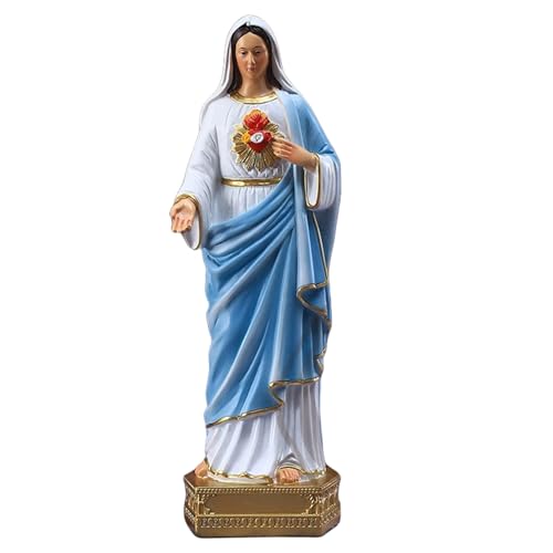 NIDONE Jungfrau Maria Statue 8 Zoll lebensechte Mutter Maria Statue Katholisch Handgemalte Harz gesegnete Mutterfigur für heimische religiöse Dekoration von NIDONE