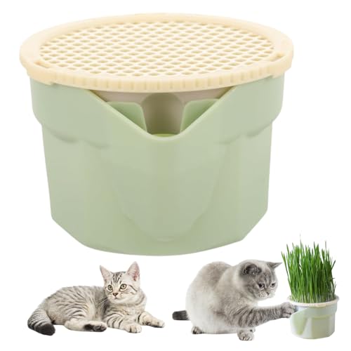 NIDONE Katzengras -Pflanzer 3, 5 Zoll Kunststoffhydroponic Cat Grass Cup Box Leicht zu züchtungsfreies wiederverwendbares Weizengras -Wachstumskit -Sprouter für Innenkatzen, Becher von NIDONE