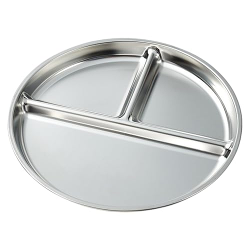 NIDONE Kinderplatten aus Edelstahl, 3 Fächer geteilte Portionskontrollplatte mit Saugen, nicht giftiges stapelbares Camping -Lebensmittelschale für Zuhause, Schule, Büro, Kleinstahl -Kleinkindplatte NIDONE Kinderplatten aus Edelstahl, 3 Fächer geteilte Portionskontrollplatte mit Saugen, nicht giftiges stapelbares Camping -Lebensmittelschale für Zuhause, Schule, Büro, Kleinstahl -Kleinkindplatte von NIDONE