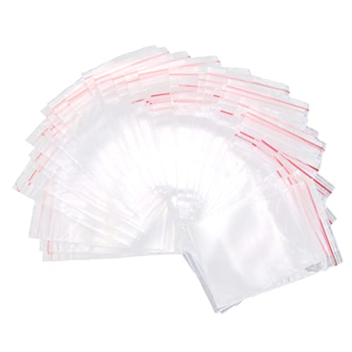 NIDONE Plastik Wieder aufgenommenbare Reißverschlussbeutel 100 PCs 5x7cm klarer wiederverschließbarer Reißverschlussbaggies Poly Zip -Taschen für Karten Umschläge Bäckereien Süßigkeiten von NIDONE