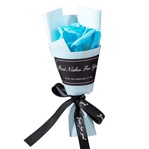 NIDONE Seifenstrauß, Seife Blumenstrauß Seife Rose künstliche Duftgeschenk für Valentinstag Hochzeitstag Geburtstag Bad Blau von NIDONE
