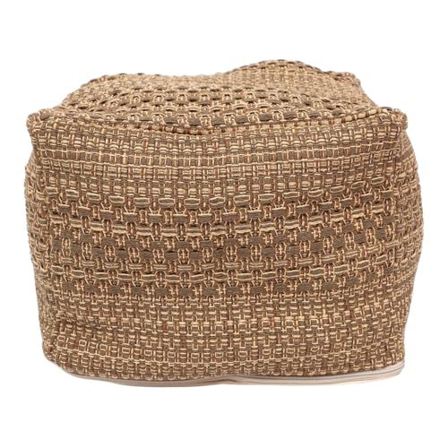 Pouf Cover 17x17x13 im quadratischen ethnischen Pouf Ottoman Cover Baumwollwäsche abnehmbare Bohnenbeutel Fuß Ruhestand großer Kapazität Fußruhe für Couch für Schlafzimmer Wohnzimmer (Kern Nicht enth von NIDONE