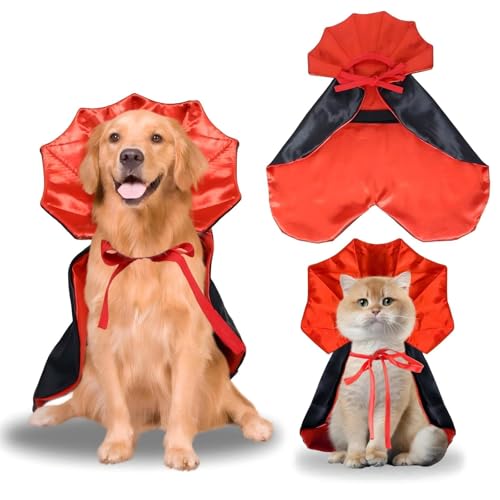 Halloween-Vampir-Kostüm für Hunde, Halloween-Haustierkostüme für mittelgroße kleine Hunde, Teufels-Umhang, lustiges Mittelhunde-Kostüm, Halloween, Haustier-Cosplay, Partyzubehör, Zubehör, 40 cm Halloween-Vampir-Kostüm für Hunde, Halloween-Haustierkostüme für mittelgroße kleine Hunde, Teufels-Umhang, lustiges Mittelhunde-Kostüm, Halloween, Haustier-Cosplay, Partyzubehör, Zubehör, 40 cm von NIEBYI