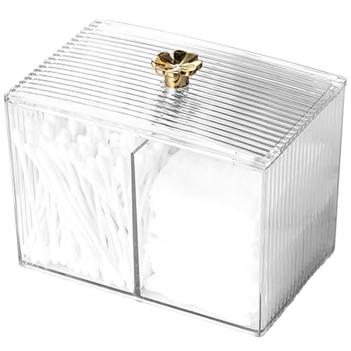 NIEBYI Wattepad-Halter, Wattestäbchenspender – Schminktisch-Zubehör, transparenter Organizer mit Deckel, 13 x 8 x 9 cm NIEBYI Wattepad-Halter, Wattestäbchenspender – Schminktisch-Zubehör, transparenter Organizer mit Deckel, 13 x 8 x 9 cm von NIEBYI