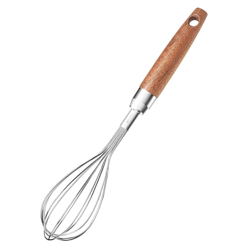 Schneebesen aus Edelstahl zum Kochen, Holzgriff, Küche, multifunktional, antihaftbeschichtet, Ballon-Schneebesen, Eierschläger zum Mischen, Rühren, Aufschäumen, Rühren von Batterien (22,9 cm L x 4,6 Schneebesen aus Edelstahl zum Kochen, Holzgriff, Küche, multifunktional, antihaftbeschichtet, Ballon-Schneebesen, Eierschläger zum Mischen, Rühren, Aufschäumen, Rühren von Batterien (22,9 cm L x 4,6 von NIEBYI
