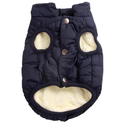 Warme Hundejacke für Welpen, Winter und kaltes Wetter, weich, winddicht, für kleine Hunde, 2-lagig, mit Fleece gefüttert, Blau, Größe S Warme Hundejacke für Welpen, Winter und kaltes Wetter, weich, winddicht, für kleine Hunde, 2-lagig, mit Fleece gefüttert, Blau, Größe S von NIEBYI