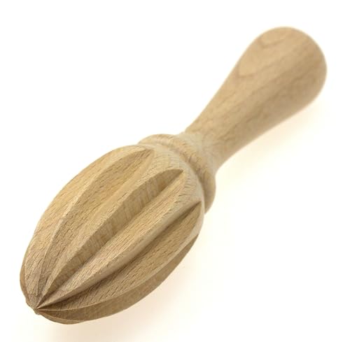 Zitronenpresse aus Holz 15 cm | Zitruspresse aus Holz mit massivem Buchenholzgriff für komfortable Nutzung | Zitrusreibahle für einfache manuelle Entsaftung in der Küche oder im Freien | Holzpresse von NIEBYI