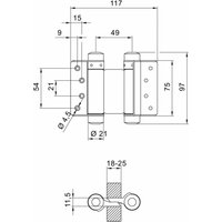 3982 2975 33 w Pendeltürband Stahl verzinkt Gr.29 Länge 75 mm 15 kg Tür - Deni von DENI