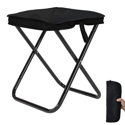 NIEEKRUN Camping Hocker Tragbarer Klapphocker Mini-Klapphocker Leicht Sitz Falthocker, Gartenhocker Camping Klapphocker Tragbarer Klapphocker Mini Mini Klappstuhl für Reisen Wandern Angeln Grillen von NIEEKRUN
