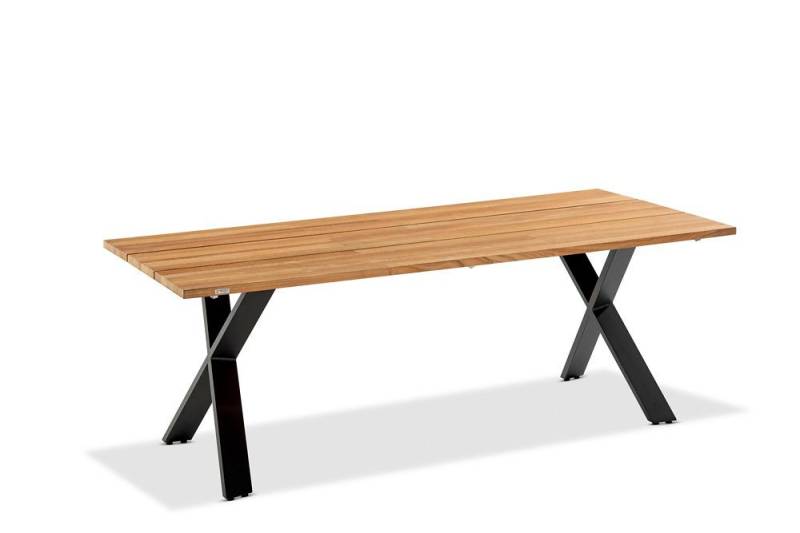 NIEHOFF GARDEN Gartentisch Niehoff Noah Tisch Aluminium X-Gestell Anthrazit/Teak von NIEHOFF GARDEN