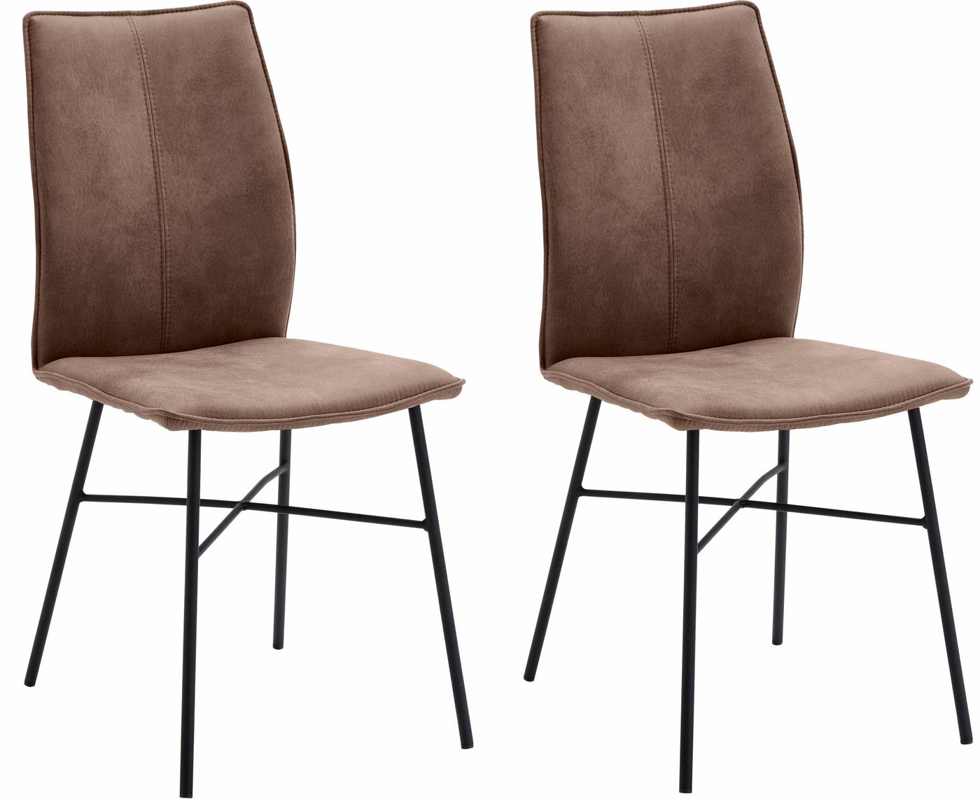 NIEHOFF SITZMÖBEL 4-Fußstuhl Capri (Set, 2 St), Bezug in Microfaser oder Leder, Stativgestell aus Eisen von NIEHOFF SITZMÖBEL