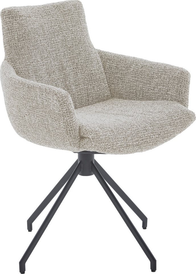 NIEHOFF SITZMÖBEL Esszimmerstuhl, 2er Set, Bezug in Bouclé-Optik, optional mit Drehfunktion, Sh 51 von NIEHOFF SITZMÖBEL