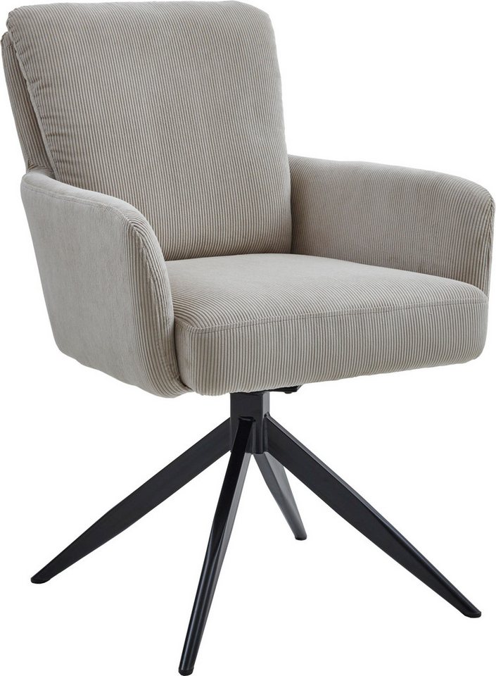 NIEHOFF SITZMÖBEL Esszimmerstuhl, Bezug Cord, Drehfunktion und Taschenfederkern, Sitzhöhe 49 von NIEHOFF SITZMÖBEL