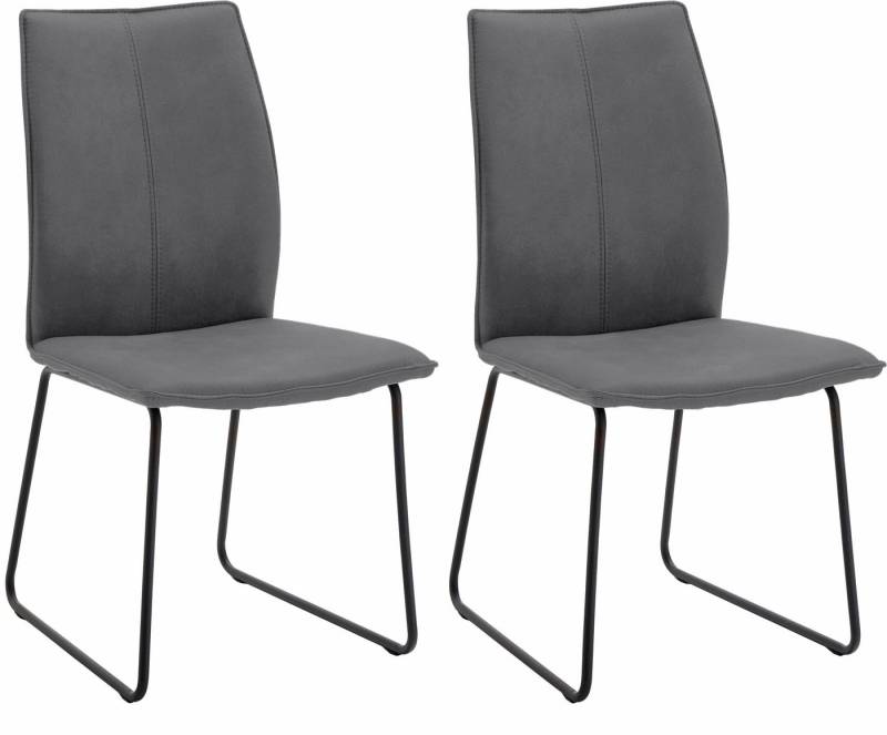 NIEHOFF SITZMÖBEL Polsterstuhl Capri (Set, 2 St), Kufengestell aus Eisen, Bezug in Microfaser oder Leder von NIEHOFF SITZMÖBEL