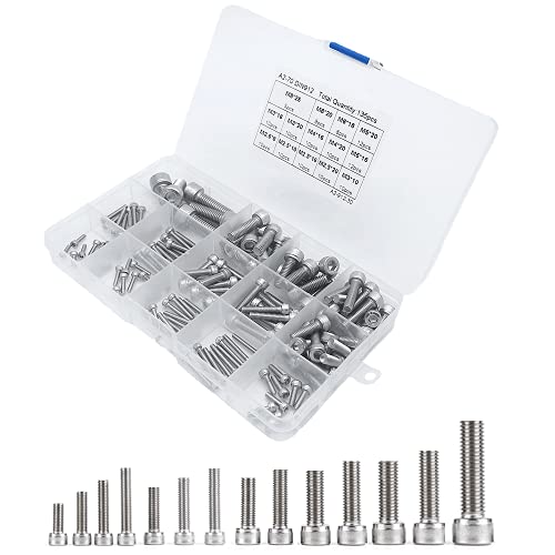 135er/set Zylinderschrauben M2.5 M3 M4 M5 M6 M8 a2-70 Inbusschrauben Schraube Sortiment Kit aus 304 Edelstahl & Aufbewahrungskasten Zylinderkopfschrauben Innensechskant Kopftschrauben Sortiment Kit 135er/set Zylinderschrauben M2.5 M3 M4 M5 M6 M8 a2-70 Inbusschrauben Schraube Sortiment Kit aus 304 Edelstahl & Aufbewahrungskasten Zylinderkopfschrauben Innensechskant Kopftschrauben Sortiment Kit von NIERBO