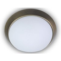 LED Deckenleuchte / Deckenschale, Opalglas matt, Dekorring Altmessing, Ø 40cm von NIERMANN