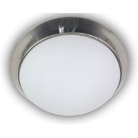 LED Deckenleuchte / Deckenschale, Opalglas matt, Dekorring Nickel matt, Ø 45cm von NIERMANN