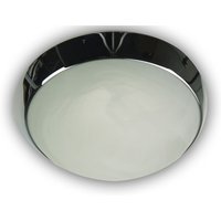 Led Deckenleuchte / Deckenschale rund, Glas Alabaster, Dekorring Chrom, ø 40cm von NIERMANN
