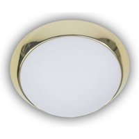 LED-Deckenleuchte rund, Opalglas matt, Dekorring Messing poliert, ø 30cm von NIERMANN