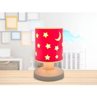 Led Akku Tischleuchte Rosa mit Mond & Sternen, per usb aufladbar, Höhe 20cm von NIERMANN