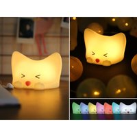 Nachtlicht CATTY CAT, per USB aufladbar, dimmbar, 7 Lichtfarben, mit Soundeffekt von NIERMANN
