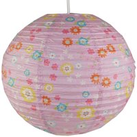 Niermann - Kinder Papierlampe blümchen Lampenschirm Ø40cm Pendelleuchte mit Aufhängung von NIERMANN